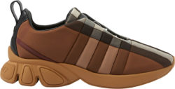 Burberry Brown Check Quilted Low Top Sneakers