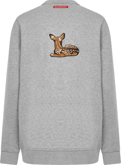 Burberry Grey Deer Patch Sweatshirt