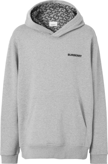 Burberry Grey Monogram Lined Hoodie