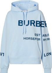 Burberry Light Blue Horseferry Logo Hoodie