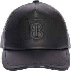 Black Leather TB-Logo Hat