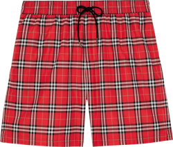 Red Check 'Guildes' Swim Shorts