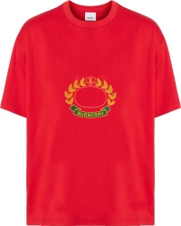 Burberry Red Laurel Logo T Shirt