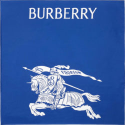 Burberry Royal Blue Ekd Logo Silk Square Scarf