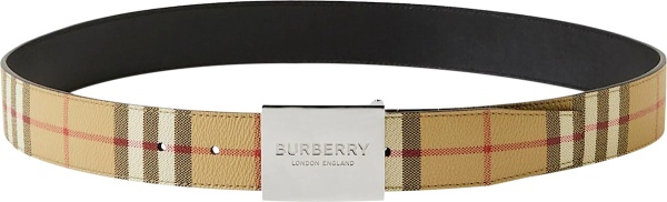 Burberry Vintage Check And Silver Buckle Belt