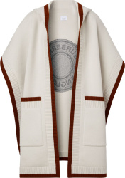 Burberry White And Brown Trim Hooded Cape