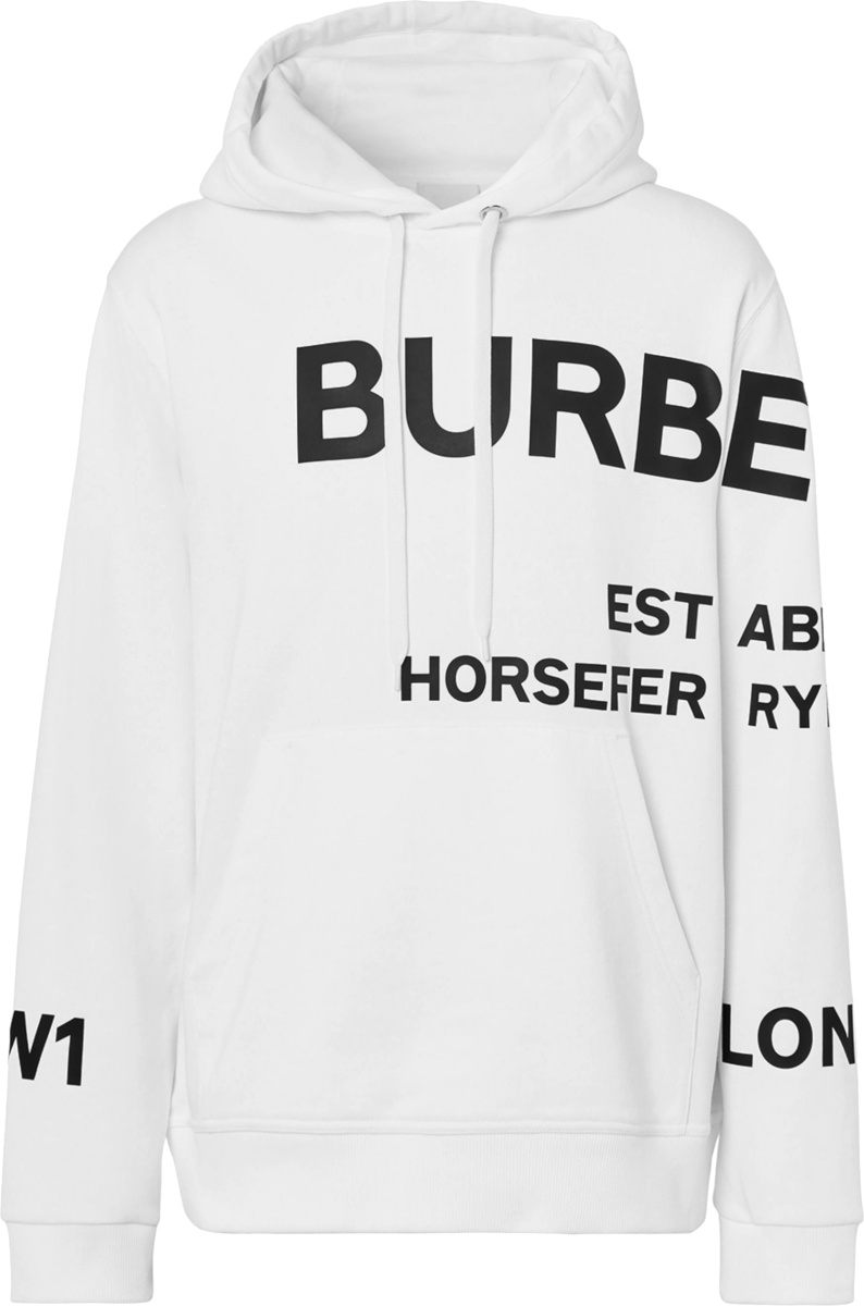 Burberry White 'Horseferry' Hoodie | INC STYLE