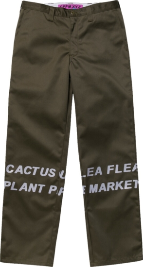 Cactus Plant Flea Market Logo Print Olive Pants