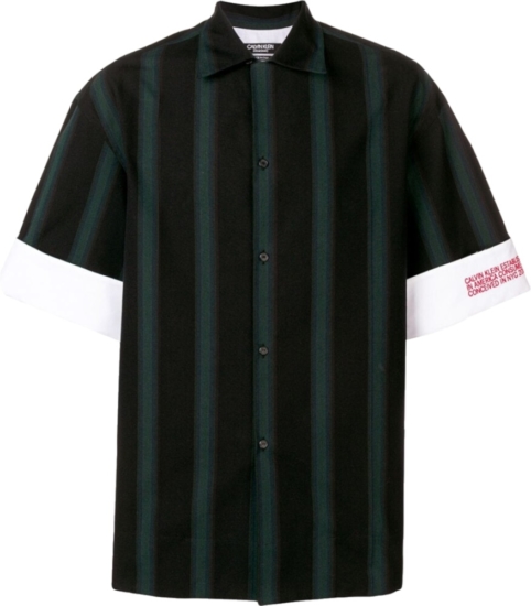 Calvin Klein Navy And Green Striped Shirt