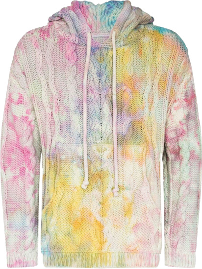 Camp High Tie Dye Cable Knit Hoodie