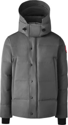 Canada Goose Dark Charcoal Grey Fur Trim Hood Wyndham Puffer Jacket