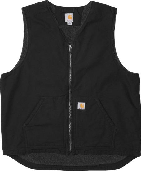 Carhartt Black Sherpa Lined Duck Vest