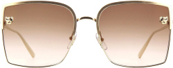 Cartier Gold Brown Gradient Square Sunglasses