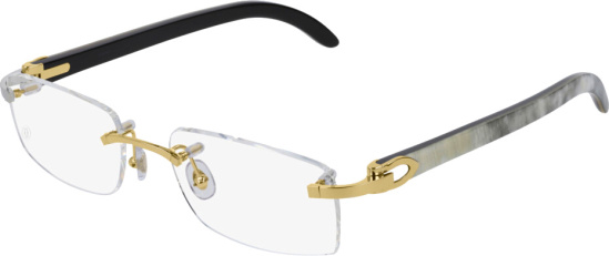 Cartier White Buffalo And Gold Eyeglasses