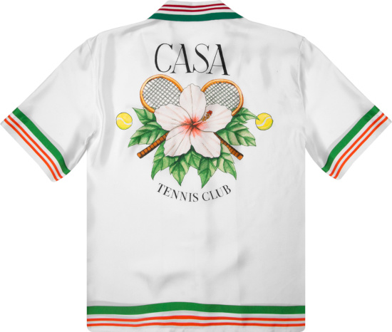 Casablanca Casa Tennis Club Short Sleeve Silk Shirt