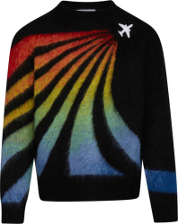Black & Rainbow Airplane Sweater