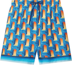 Blue Arch Print Shorts