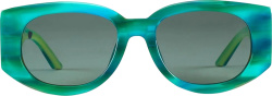 Casablanca Casablanca Green Marble Oversized Sunglasses