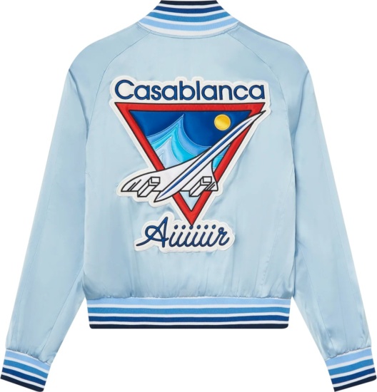 Casablanca Light Blue Satin Air Jacket