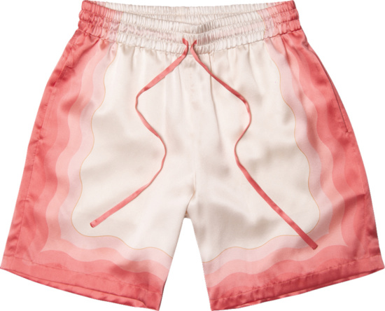 Casablanca Light Pink Gradient Silk Shorts