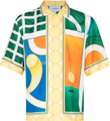 Casablanca Paris Multicolor Geometric Reve De Tennis Shirt
