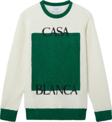 Casablanca White And Green Square Sweater