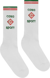 Casablanca White Casa Sport Logo Socks