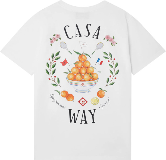 Casablanca White Oranges Print Casa Way Logo T Shirt