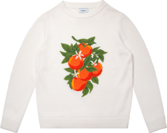 Casablanca White Sweater With Oranges Jacquard