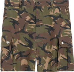 Celien Green Black Beige Brown Camouflage Cargo Shorts