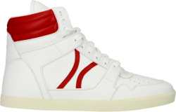 White & Red High-Top 'Break' Sneakers