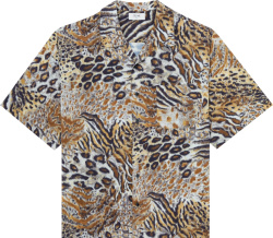 Celine Animal Print Patchwork Shirt