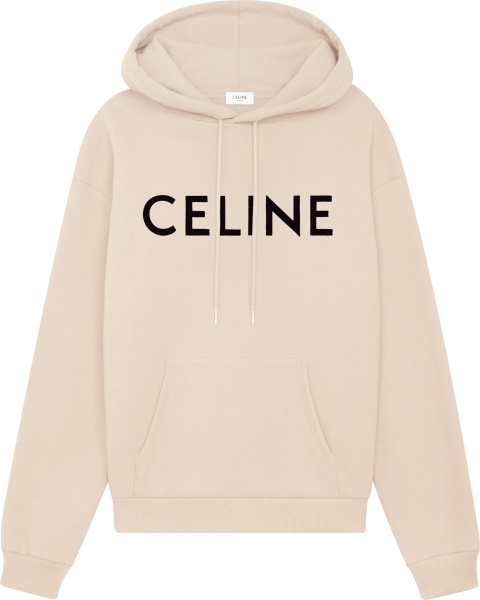 Celine Beige And Black Logo Hoodie