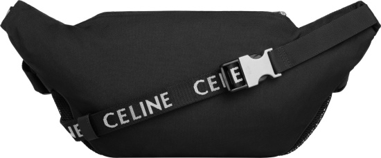 Celine Black And White Logo Trekking Belt Bag