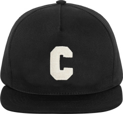 Celine Black C Logo Varsity Patch Snapback Hat