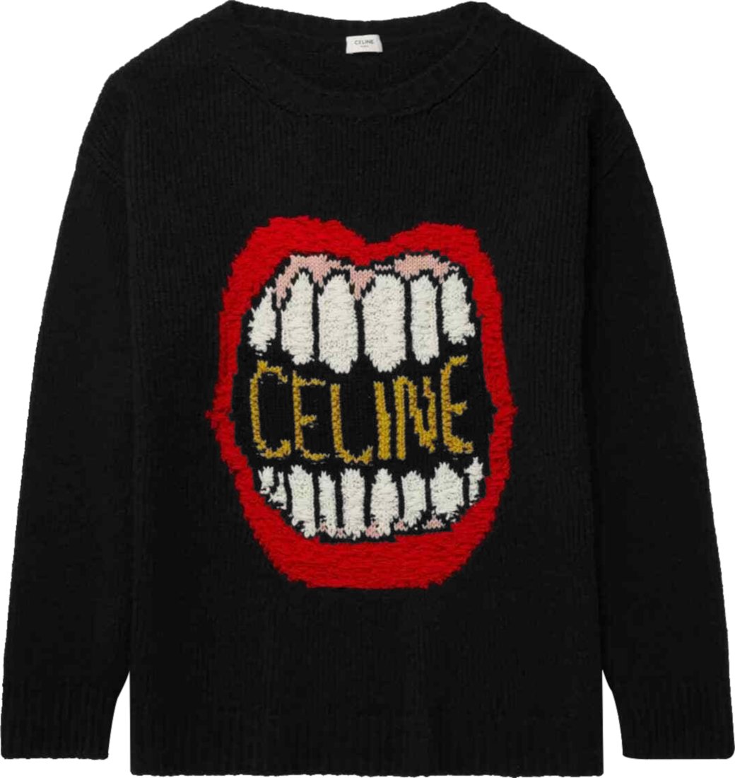 Celine Black Mouth Logo Sweater | INC STYLE