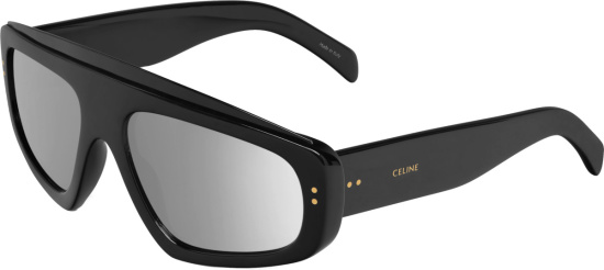 Celine Black Reflective Mask Sunglasses