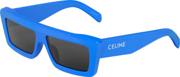 Celine Blue Flat Top Rectangular Sunglasses