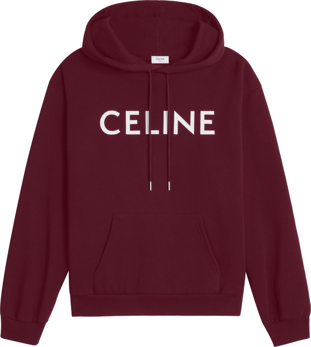 Celine Burgundy & White-Logo Hoodie | INC STYLE