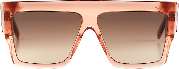 Celine Clear Pink Square Flat Brow Sunglasses
