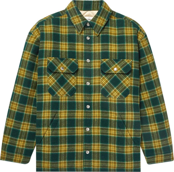 Celine Green And Yellow Padded Overshirt