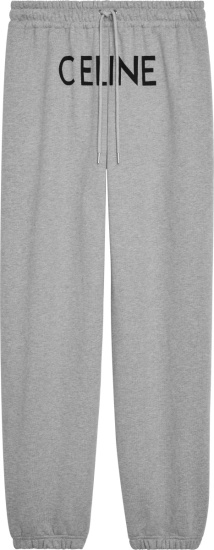 Celine Grey Front Logo Print Sweatpants