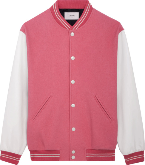 Celine X Scott Reeder Pink Flamingo Intension Varsity Jacket