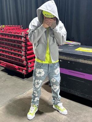 Central Cee Wearing a BAPE x Neighborhood & Nike Air Max Outfit