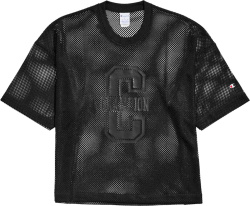 Champion Black Mesh Football Jersey T Shirt