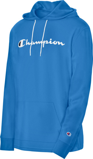 Champion Royal Blue Logo Print T Shirt Hoodie