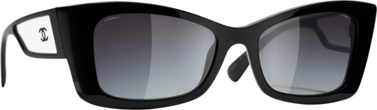 Chanel Black Cat-Eye Sunglasses (5430)