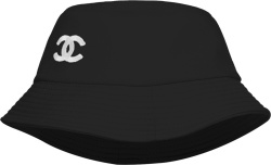 Chanel Black Cc Embroidered Bucket Hat