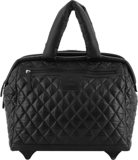 Chanel Black Quilted Rolling Cocoon Trolley Bag