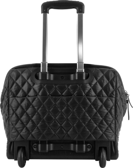 Chanel Black Quilted Rolling Tote